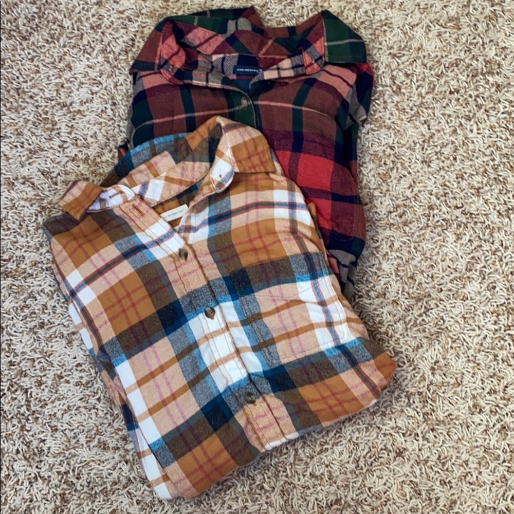 SET OF 2 AMERICAN EAGLE FLANNELS